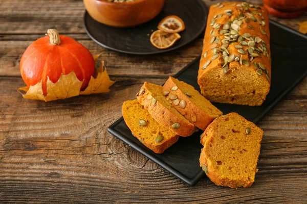 Torta Abóbora Saborosa Mesa — Fotografia de Stock