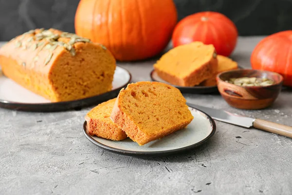 Sabroso Pastel Calabaza Mesa — Foto de Stock