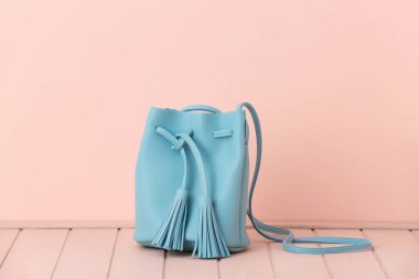 Renk arkaplanında şık çanta