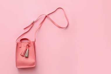 Renk arkaplanında şık çanta