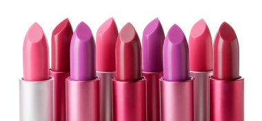 Beyaz arkaplanda farklı ruj izleri