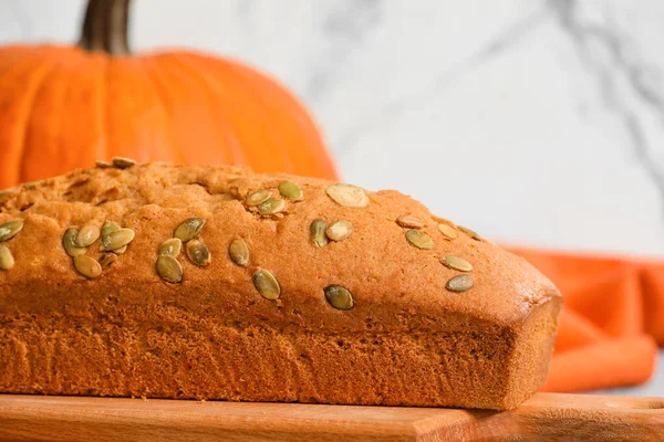 Tasty Pumpkin Pie Table Closeup — Stock Photo, Image