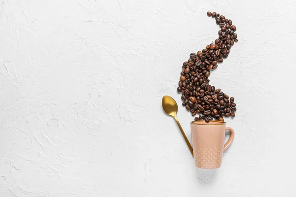 Creative Composition Coffee White Background — Stock Photo, Image