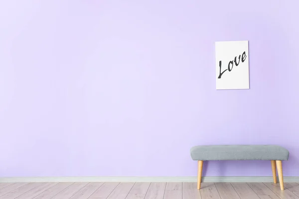 Cozy Bench Picture Color Wall Room — Stock Photo, Image