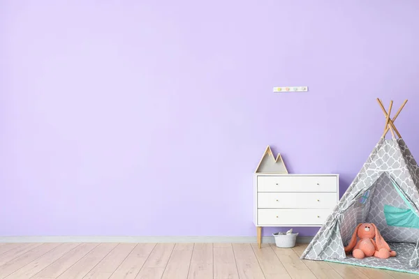 Chest Drawers Childish Wigwam Color Wall — Stock Photo, Image