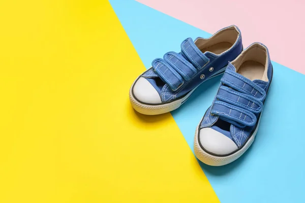 Child Shoes Color Background — Stock Photo, Image