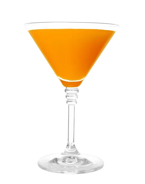 Glass Tasty Pumpkin Pie Martini White Background — Stock Photo, Image