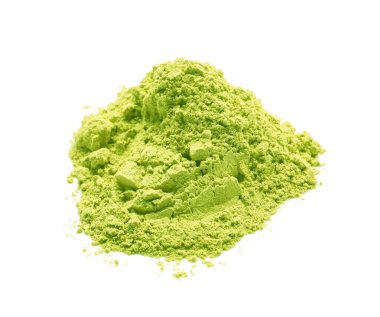 Beyaz arkaplanda toz kibrit çayı