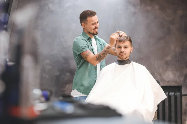 Professional Hairdresser Working Client Barbershop — Stock Photo, Image