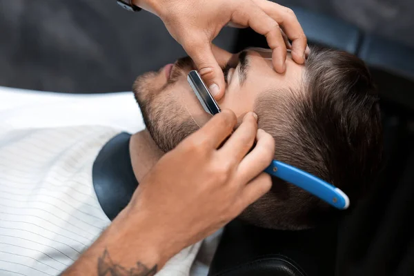 Peluquería Cliente Afeitado Barbería — Foto de Stock