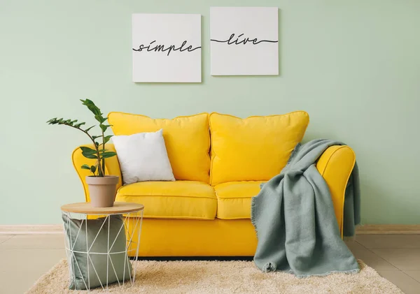 Stylish Interior Room Cozy Sofa — Stock Photo, Image