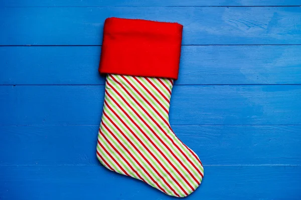 Striped Christmas Sock Color Background — Stock Photo, Image