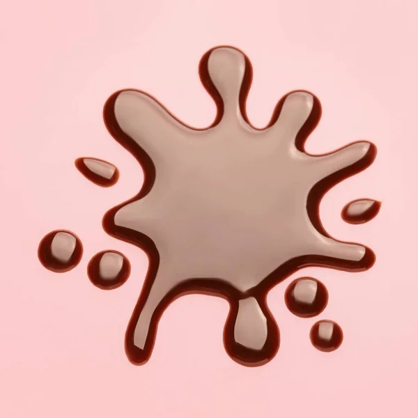 Kiömlött Folyékony Csokoládé Színes Háttér — Stock Fotó