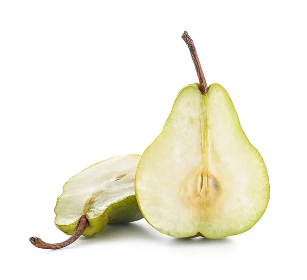 Fresh Cut Pear White Background — Stock Photo, Image