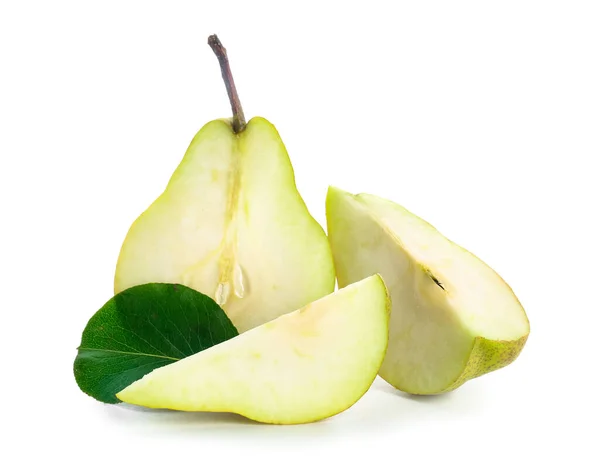 Fresh Cut Pear White Background — Stock Photo, Image