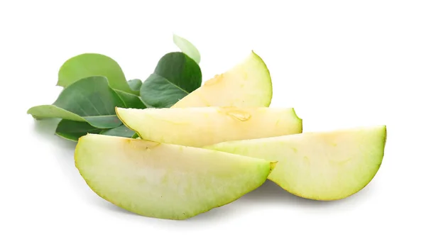 Fresh Cut Pear White Background — Stock Photo, Image