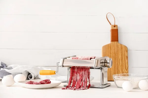 Pasta Maker Dough Kitchen Table — Stock Photo, Image