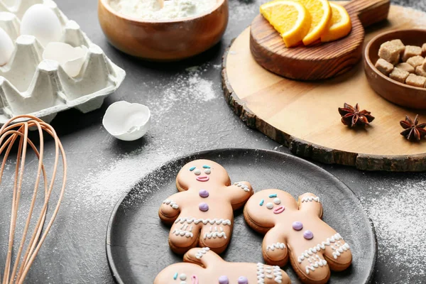 Plate Gingerbread Cookies Table — Stock Photo, Image
