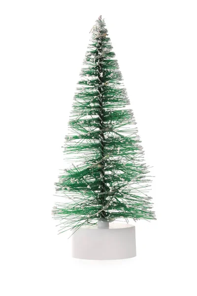 Mooie Decoratieve Kerstboom Witte Achtergrond — Stockfoto