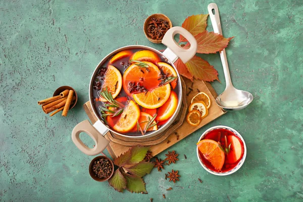 Hot Mulled Wine Color Background — Stock Photo, Image