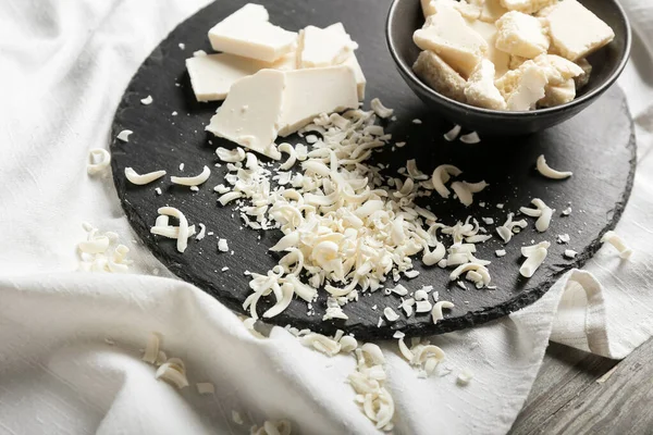 White Chocolate Shavings Table — Stock Photo, Image