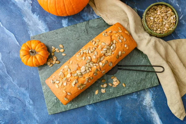 Tasty Pumpkin Pie Color Background — Stock Photo, Image