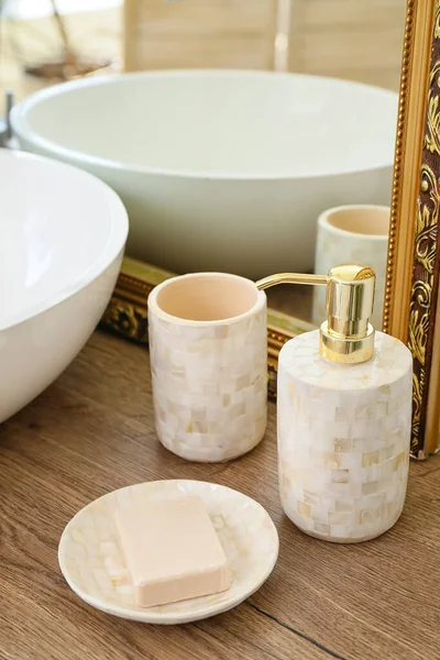 Body Care Cosmetics Sink Bathroom — Stock Photo, Image