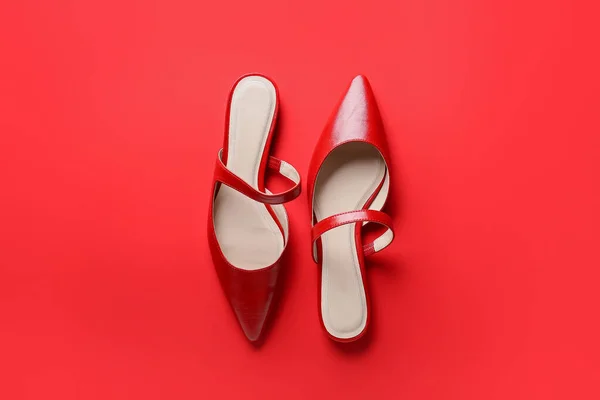 Female Shoes Color Background — Stock Photo, Image