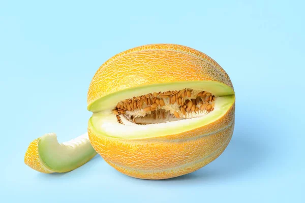 Söt Mogen Melon Färg Bakgrund — Stockfoto
