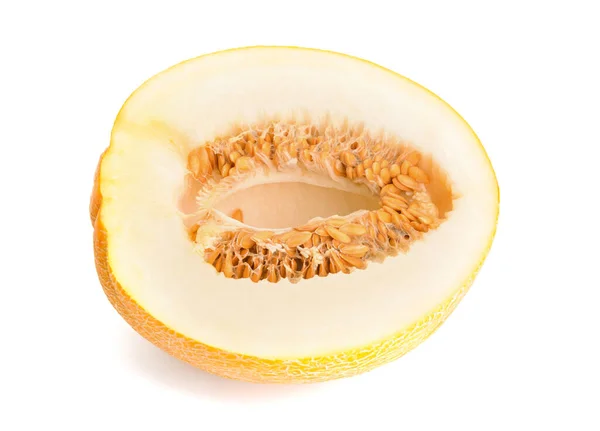 Süß Geschnittene Melone Auf Weißem Hintergrund — Stockfoto