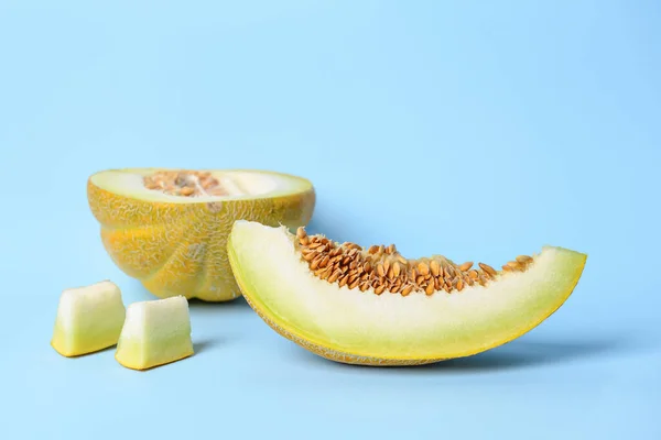 Söt Skuren Melon Färg Bakgrund — Stockfoto