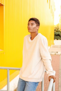 Genç afro-amerikan bir adam açık havada