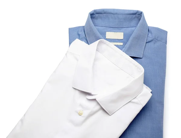 Nieuwe Mannelijke Shirts Witte Achtergrond — Stockfoto