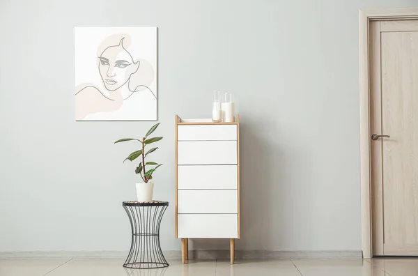 Modern Interior Living Room Chest Drawers — Stock Photo, Image