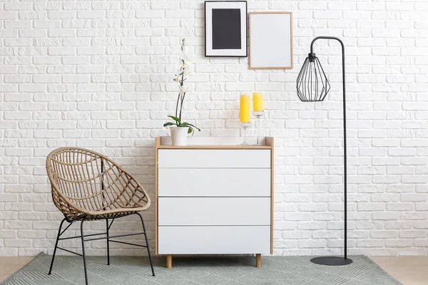 Interior Modern Living Room Chest Drawers — Stock Photo, Image