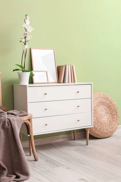 Interior Modern Living Room Chest Drawers — Stock Photo, Image
