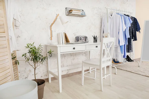 Interior Modern Room Clothes Rack Comfortable Workplace — Stock Photo, Image