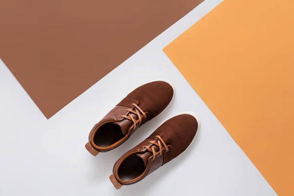 Casual Male Shoes Color Background — Stock Photo, Image