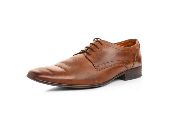 Classic Leather Male Shoe White Background — Stock Photo, Image