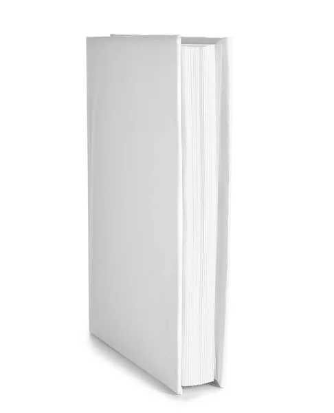 Livro Branco Isolado Fundo Branco — Fotografia de Stock