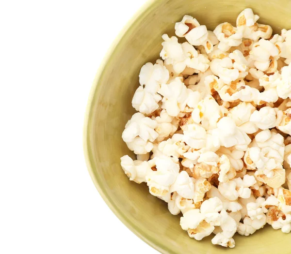 Bowl Popcorn Isolated White Background — Stock Photo, Image