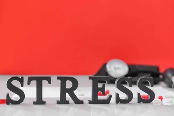 Word Stress Och Tonometer Färg Bakgrund — Stockfoto