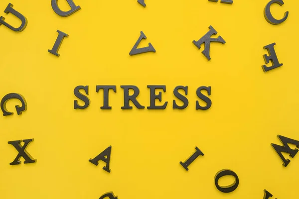 Word Stress Och Bokstäver Färg Bakgrund — Stockfoto