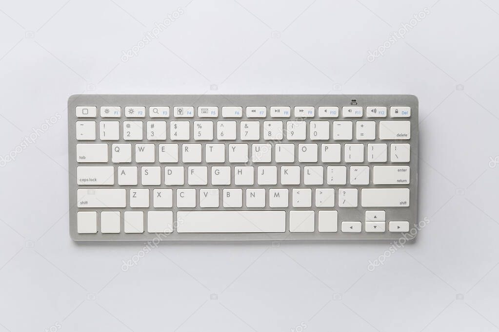 Computer keyboard on white background