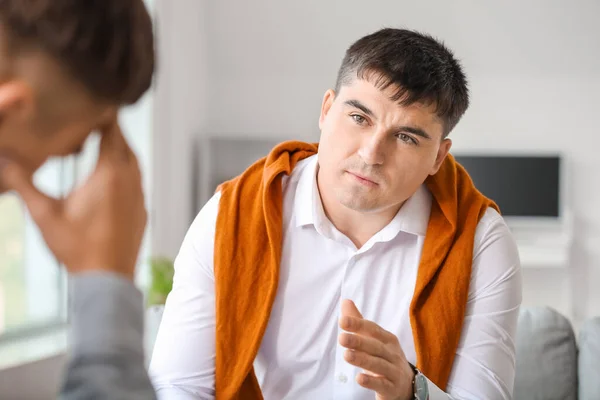 Psychologist Working Teenage Boy Office — Stock Photo, Image