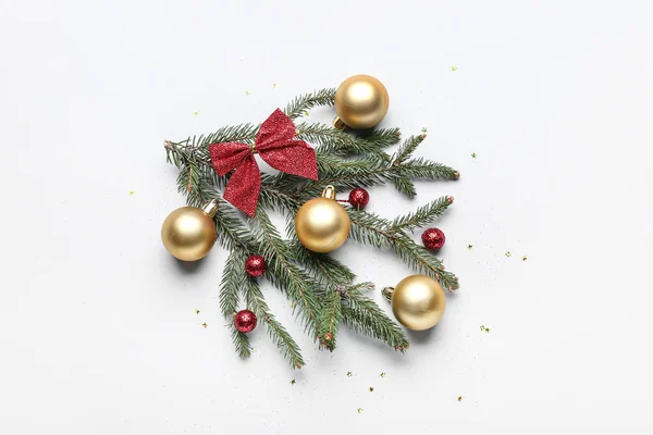 Beautiful Christmas Composition White Background — Stock Photo, Image