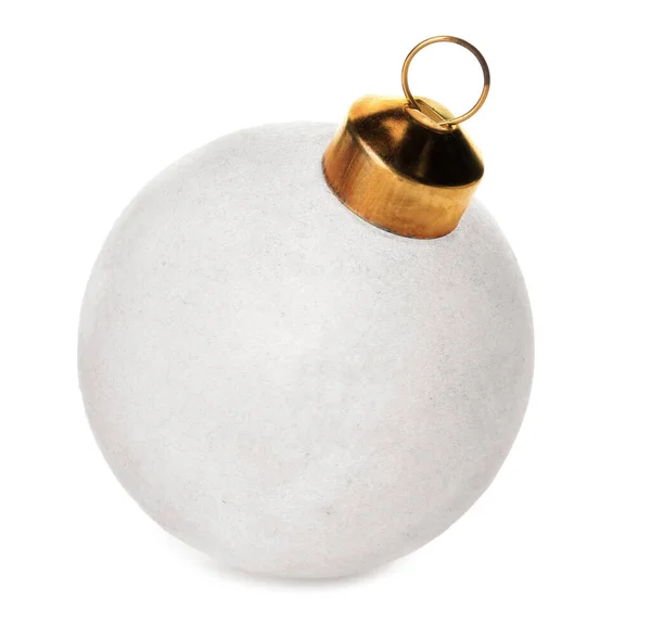 Όμορφη Χριστουγεννιάτικη Μπάλα Λευκό Φόντο — Φωτογραφία Αρχείου