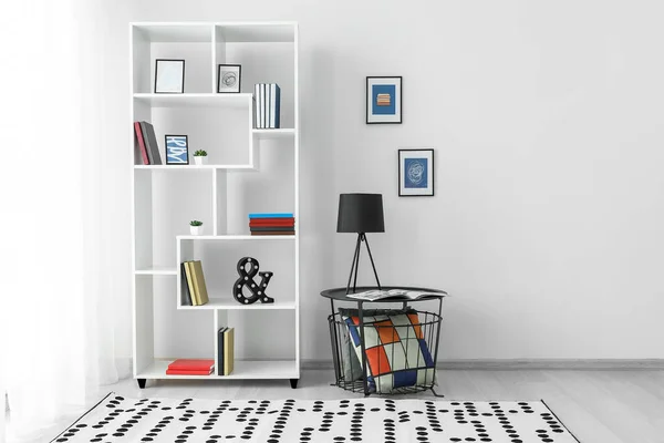 Interior Modern Room Shelf Unit Table — Stock Photo, Image