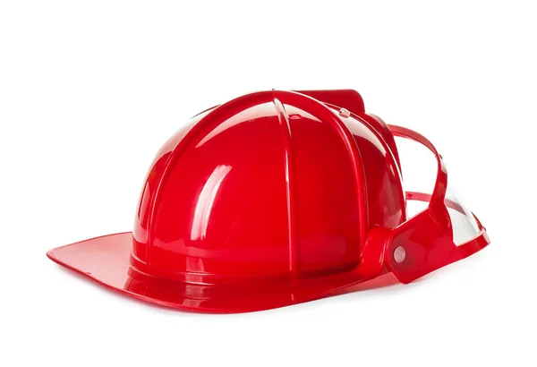 Capacete Bombeiro Fundo Branco — Fotografia de Stock