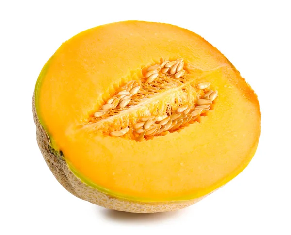 Söt Skuren Melon Vit Bakgrund — Stockfoto